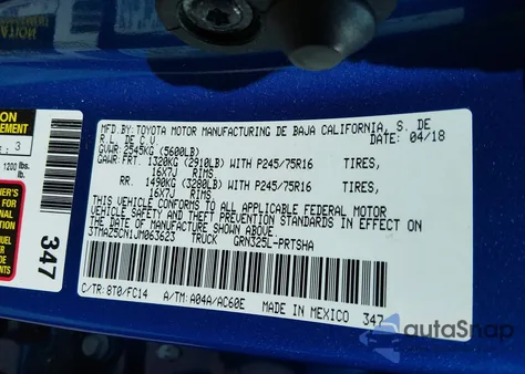 2018 Toyota Tacoma Sr5 V6 из США, поврежденный, VIN 3TMAZ5CN1JM063623